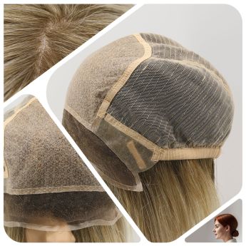 LCWAW51 Custom Women Wig Front lace, Silk top, Back wefts Wig