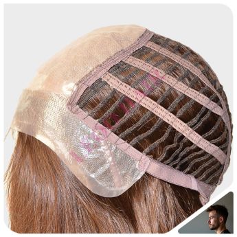 LCMAW16 Custom Men Wig Front PU + Silk Top + Back Wefts