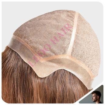 LCMAW18 Custom Men Wig Silk Base with PU Around