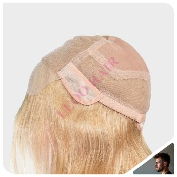 LCMAW30 Custom Men Full Swiss Lace + Head Crown Silk Wig