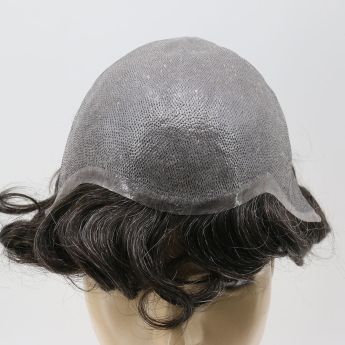 LCMAW3 Custom Full PU Knottd Base Men Wig 
