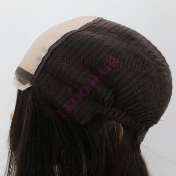 LCMAW49 Custom Wig Front Swiss Lace Top Mono with Back Wefts for Men