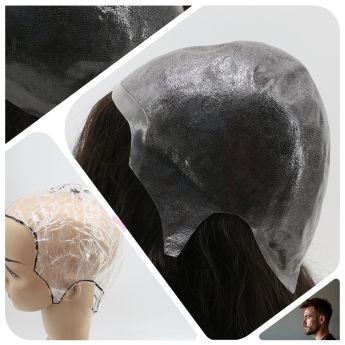 LCMAW74 Custom Men Wig Full PU Vloop+Injection