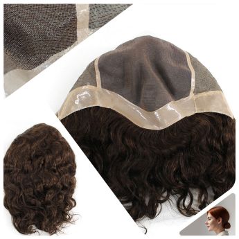 LCWAW10 Custom Women Wig Front and Back Silk, Top Mono with NPU Around