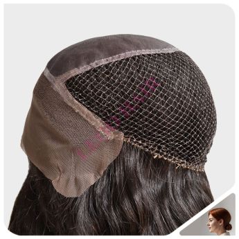 LCWAW29 Custom Wig Front Swiss Lace Top Mono with Back Fishnet For Women