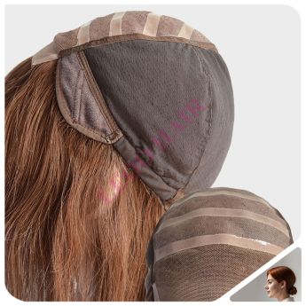 LCWAW32 Custom Women's Wig Front 1-inch Swiss Lace + Top Mono with NPU + Back Elastic Net