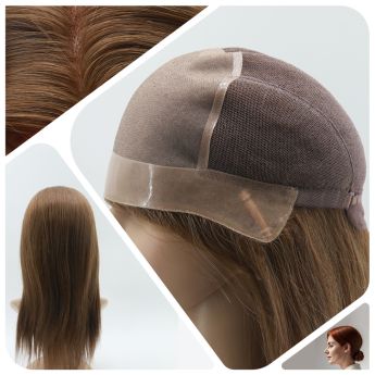 LCWAW46 Custom Women's Wig Front NPU + Top Mono + Back Elastic Net