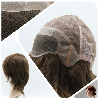 LCWAW79 Custom Women Wig Front Swiss Lace + PU + Silk Top And Back + Side Elastic Net